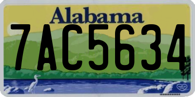 AL license plate 7AC5634