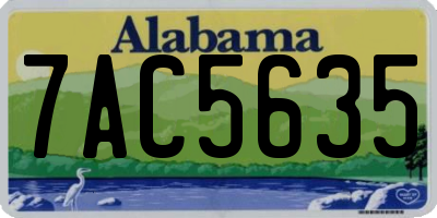 AL license plate 7AC5635