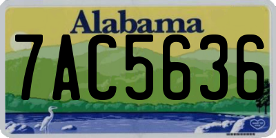 AL license plate 7AC5636