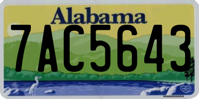 AL license plate 7AC5643