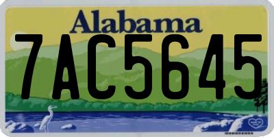 AL license plate 7AC5645