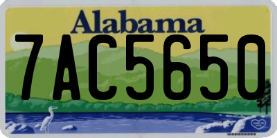 AL license plate 7AC5650