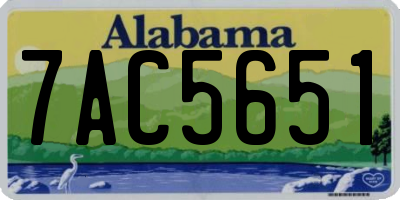AL license plate 7AC5651