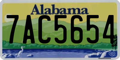 AL license plate 7AC5654