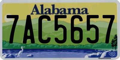 AL license plate 7AC5657