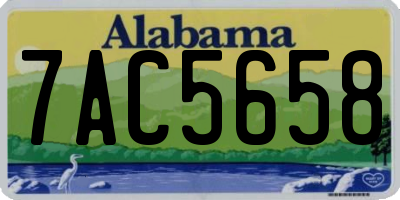 AL license plate 7AC5658