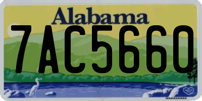 AL license plate 7AC5660