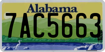 AL license plate 7AC5663