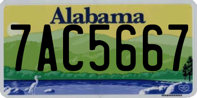 AL license plate 7AC5667