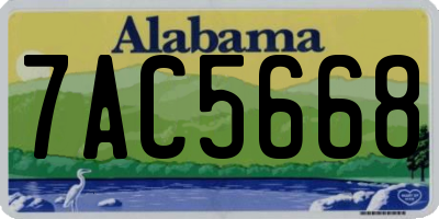 AL license plate 7AC5668