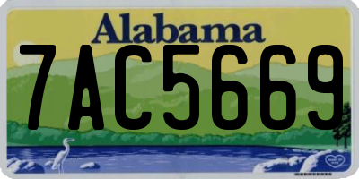 AL license plate 7AC5669