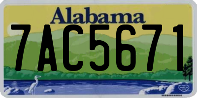 AL license plate 7AC5671