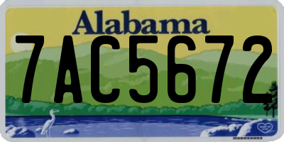 AL license plate 7AC5672