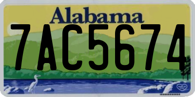 AL license plate 7AC5674
