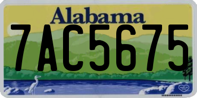 AL license plate 7AC5675