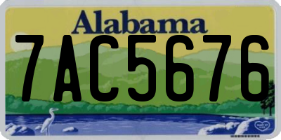 AL license plate 7AC5676