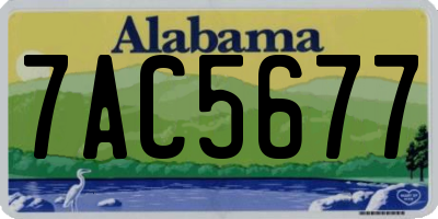 AL license plate 7AC5677