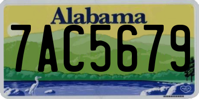 AL license plate 7AC5679
