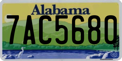 AL license plate 7AC5680