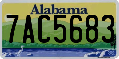 AL license plate 7AC5683