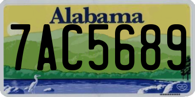 AL license plate 7AC5689