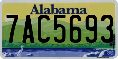 AL license plate 7AC5693