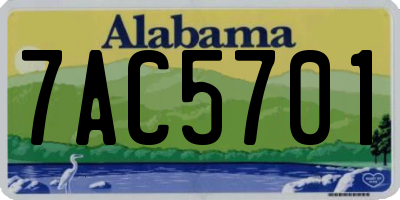 AL license plate 7AC5701