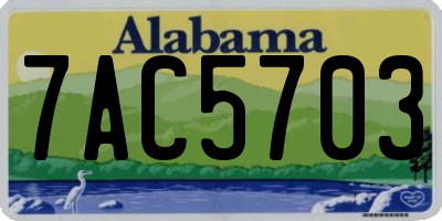 AL license plate 7AC5703