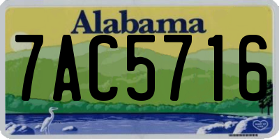 AL license plate 7AC5716