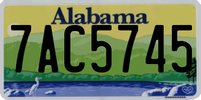 AL license plate 7AC5745