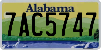 AL license plate 7AC5747