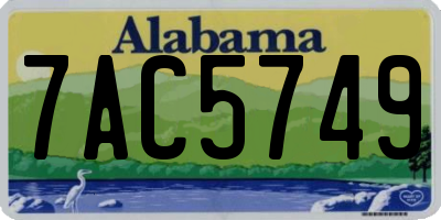 AL license plate 7AC5749