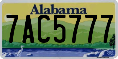 AL license plate 7AC5777