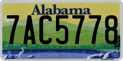 AL license plate 7AC5778