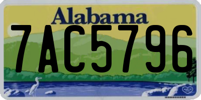 AL license plate 7AC5796