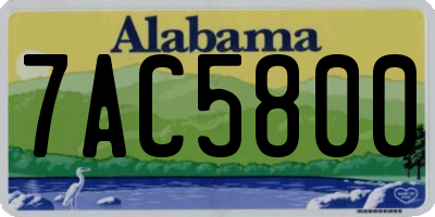 AL license plate 7AC5800