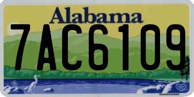AL license plate 7AC6109