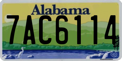 AL license plate 7AC6114