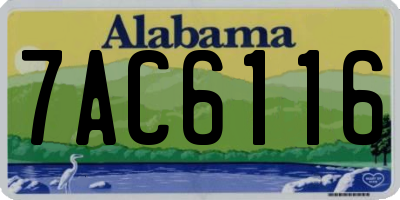 AL license plate 7AC6116