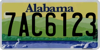 AL license plate 7AC6123