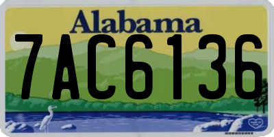 AL license plate 7AC6136
