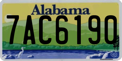 AL license plate 7AC6190