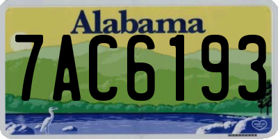 AL license plate 7AC6193