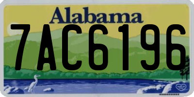 AL license plate 7AC6196