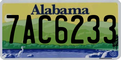 AL license plate 7AC6233