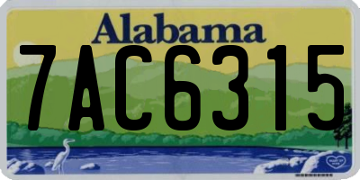 AL license plate 7AC6315