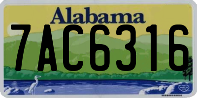 AL license plate 7AC6316