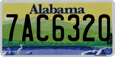 AL license plate 7AC6320