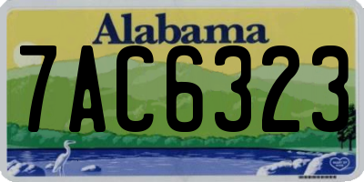 AL license plate 7AC6323