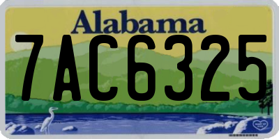 AL license plate 7AC6325